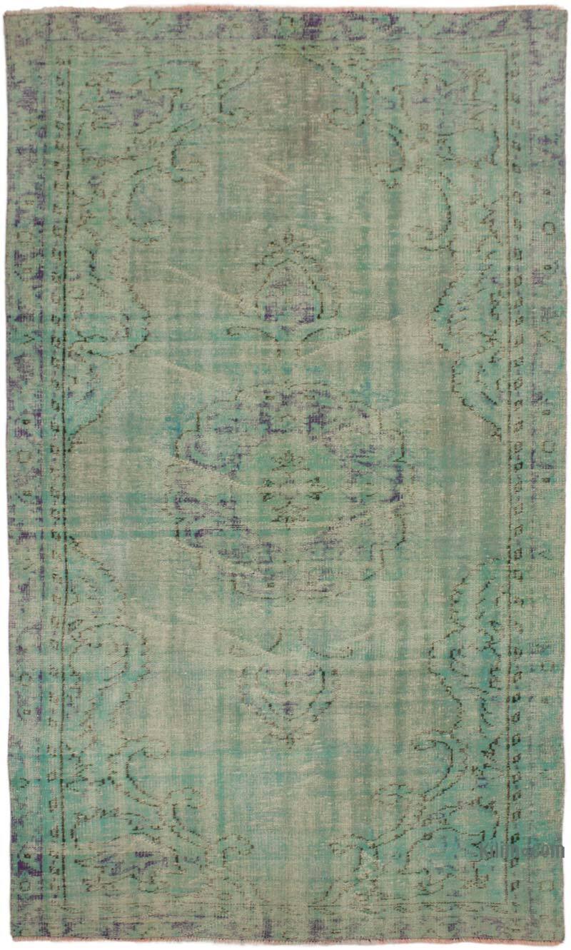 Over-dyed Vintage Hand-Knotted Turkish Rug - 5' 5" x 9' 1" (65" x 109") - K0073068