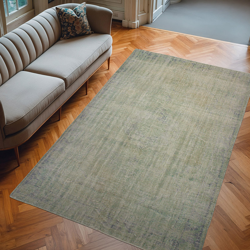 Over-dyed Vintage Hand-Knotted Turkish Rug - 5' 6" x 8' 11" (66" x 107") - K0073069
