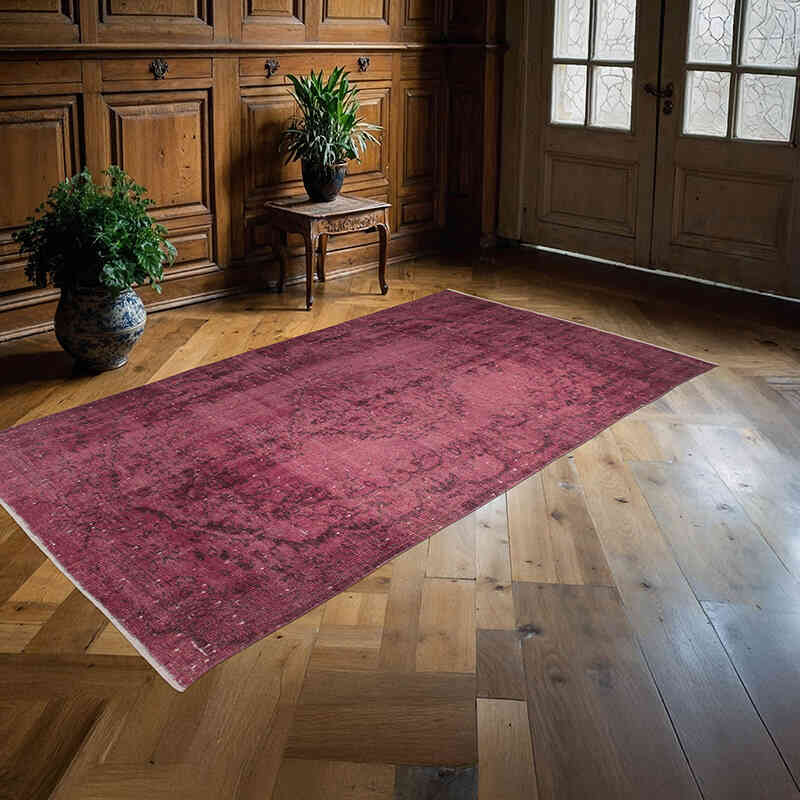 Boyalı El Dokuma Vintage Halı - 138 cm x 257 cm - K0073080