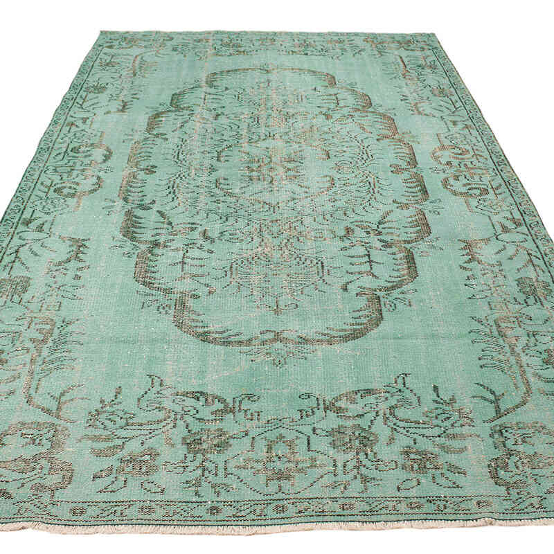 Over-dyed Vintage Hand-Knotted Turkish Rug - 5' 11" x 9' 3" (71" x 111") - K0073082