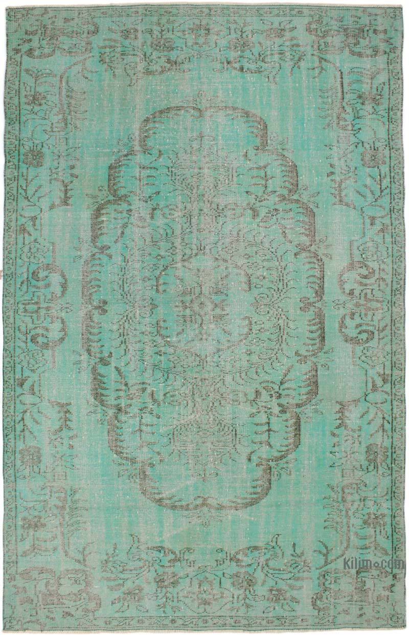 Over-dyed Vintage Hand-Knotted Turkish Rug - 5' 11" x 9' 3" (71" x 111") - K0073082
