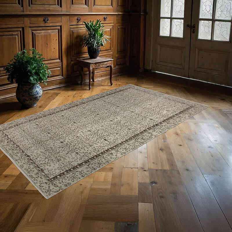 Vintage Turkish Hand-Knotted Rug - 4' 10" x 8' 9" (58" x 105") - K0073085