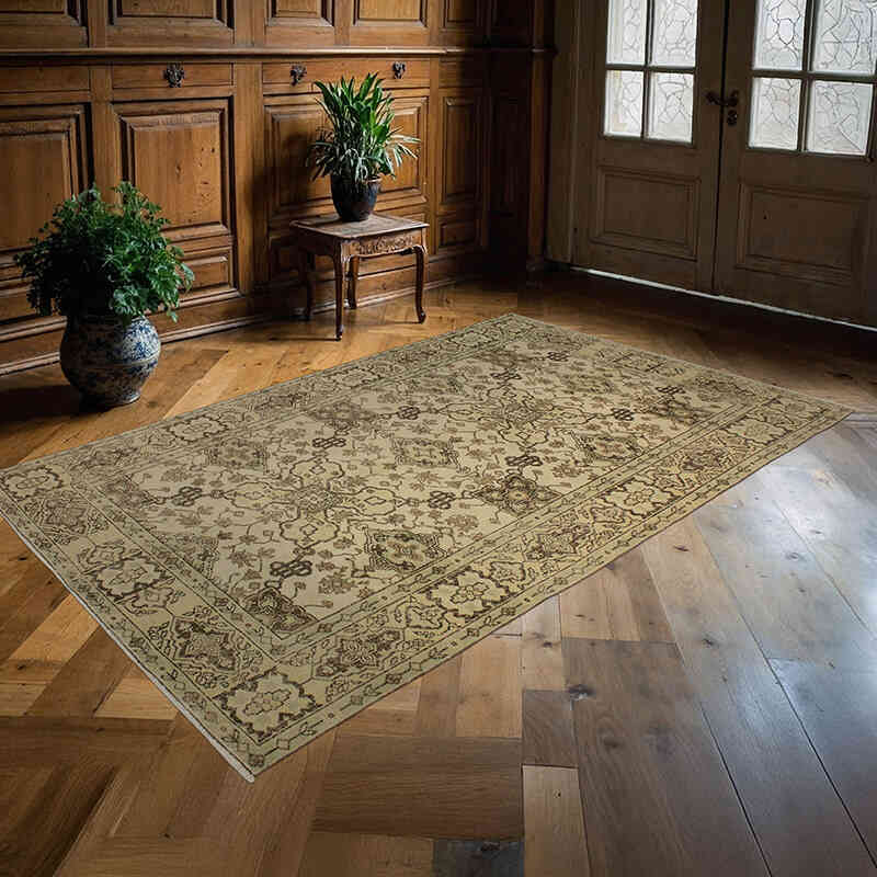 Alfombra Vintage Turca Anudada a Mano - 160 cm x 255 cm - K0073088