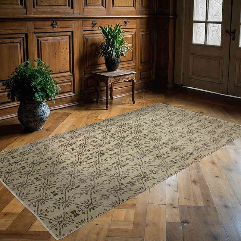 Alfombra Vintage Turca Anudada a Mano - 143 cm x 266 cm - K0073090