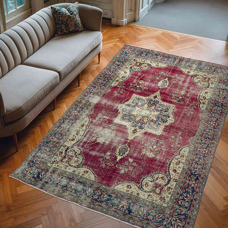 El Dokuma Vintage Halı - 202 cm x 310 cm - K0073101