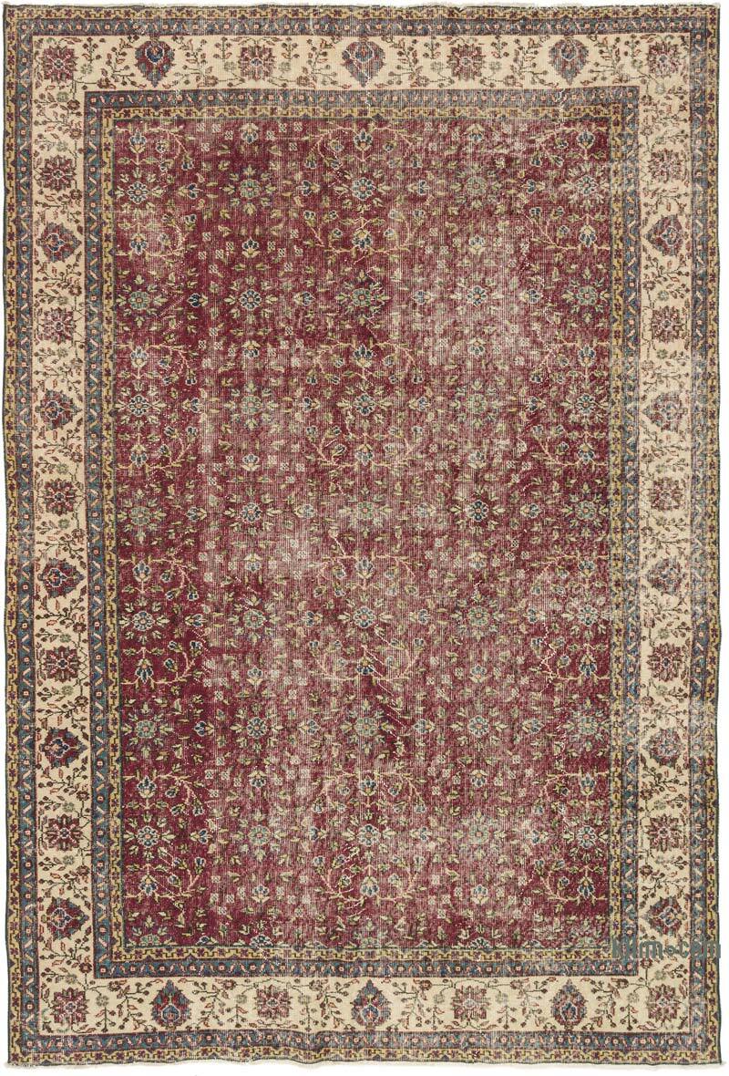 Alfombra Vintage Turca Anudada a Mano - 210 cm x 310 cm - K0073103