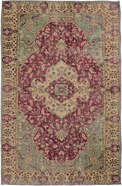 Vintage Turkish Hand-Knotted Rug - 5' 11" x 9' 3" (71" x 111")