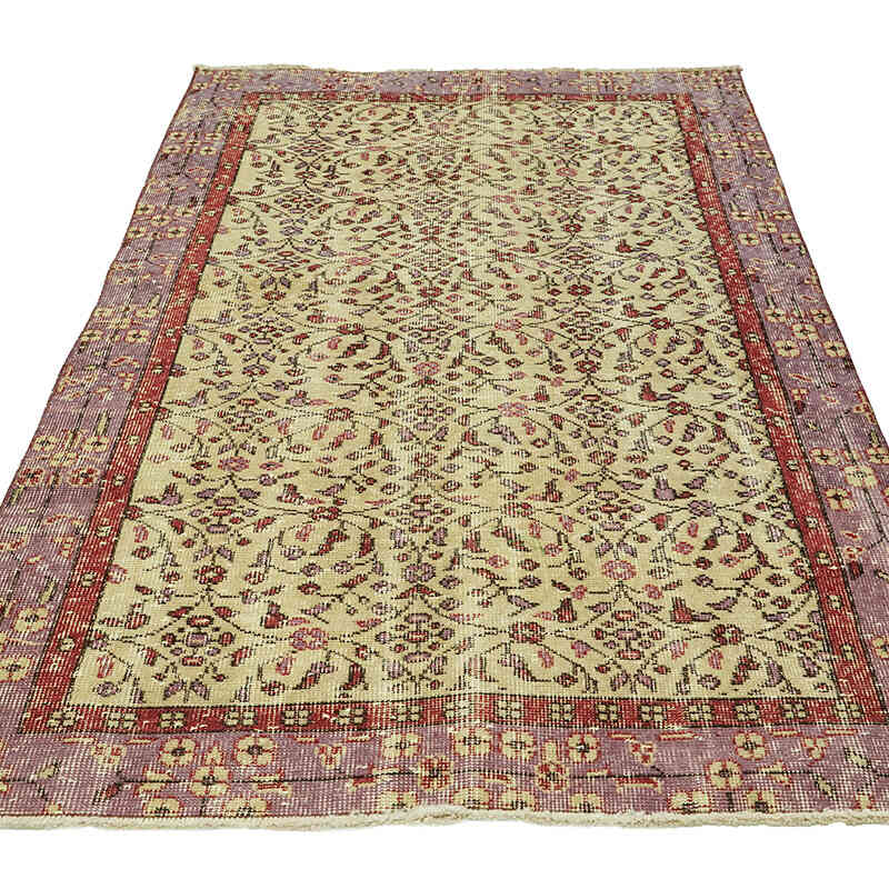 Alfombra Vintage Turca Anudada a Mano - 105 cm x 192 cm - K0073122