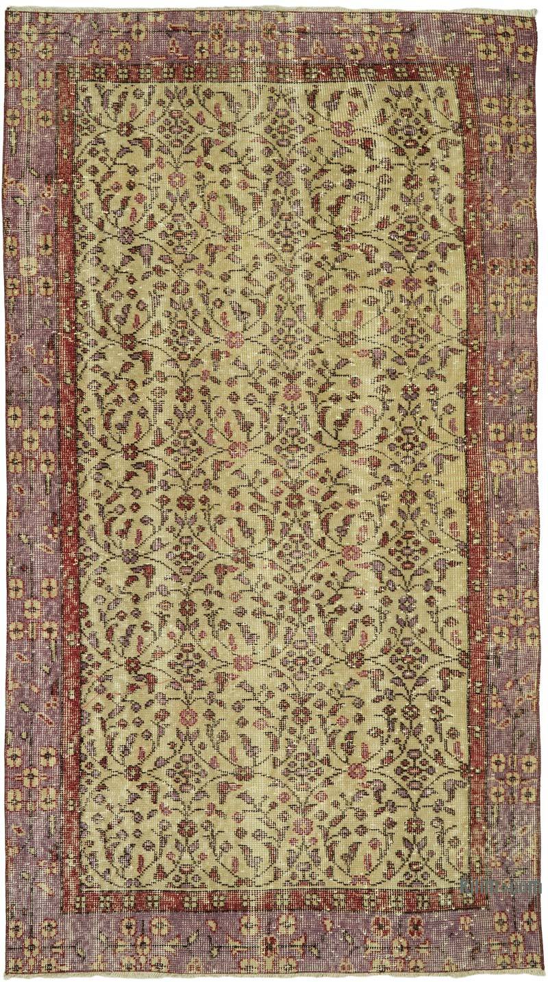 Alfombra Vintage Turca Anudada a Mano - 105 cm x 192 cm - K0073122