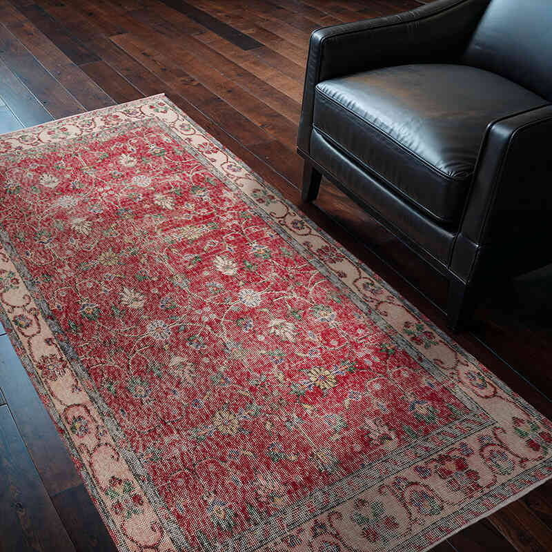 Vintage Turkish Hand-Knotted Rug - 3' 7" x 6' 7" (43" x 79") - K0073129