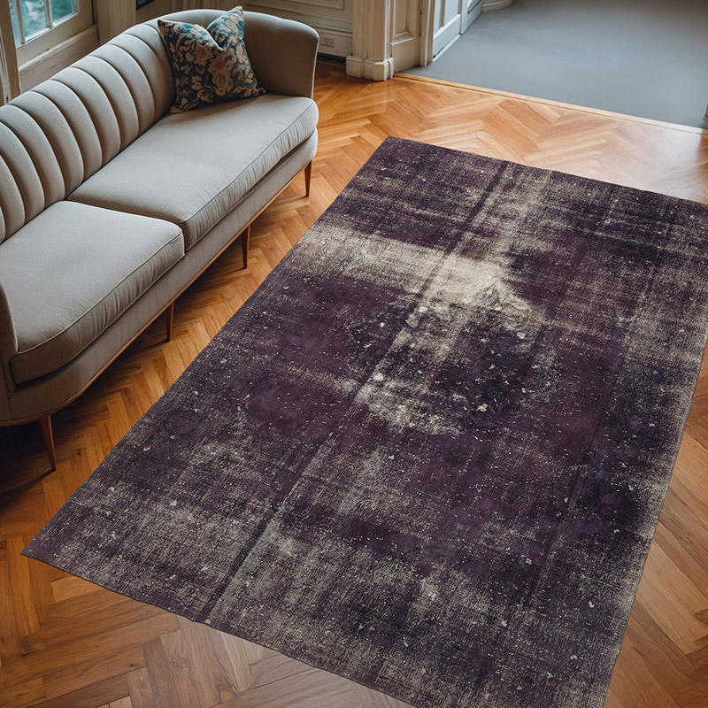 Over-dyed Vintage Hand-Knotted Turkish Rug - 6' 9" x 10' 4" (81" x 124") - K0073138