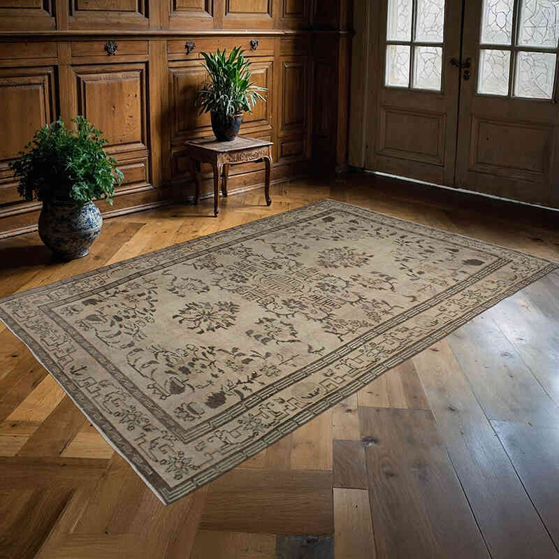 Over-dyed Vintage Hand-Knotted Turkish Rug - 5' 8" x 8' 6" (68" x 102") - K0073140