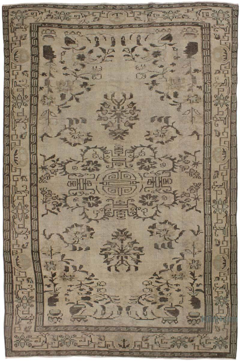 Over-dyed Vintage Hand-Knotted Turkish Rug - 5' 8" x 8' 6" (68" x 102") - K0073140