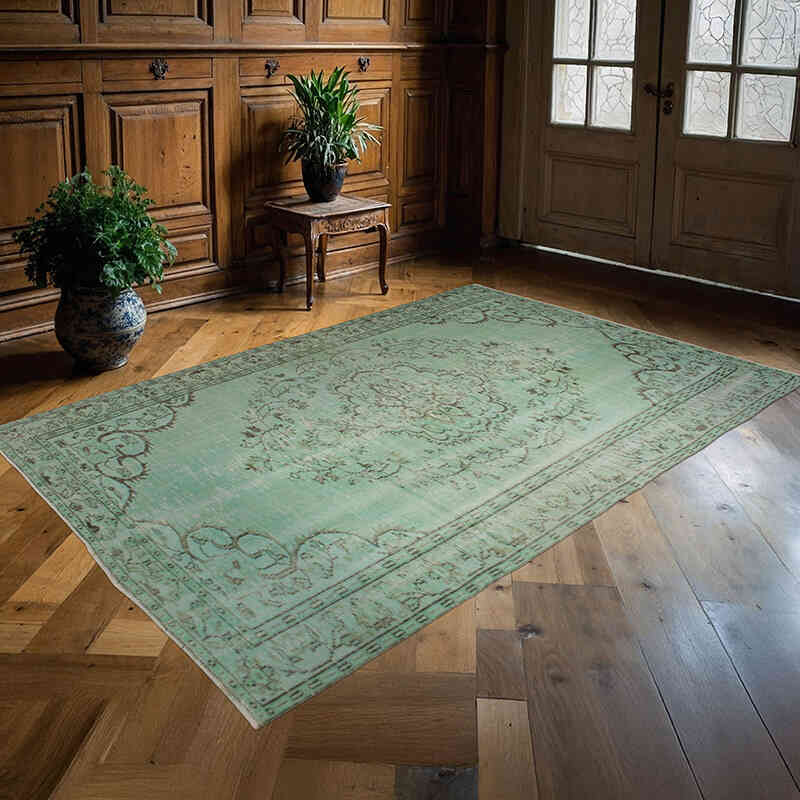 Boyalı El Dokuma Vintage Halı - 177 cm x 265 cm - K0073141