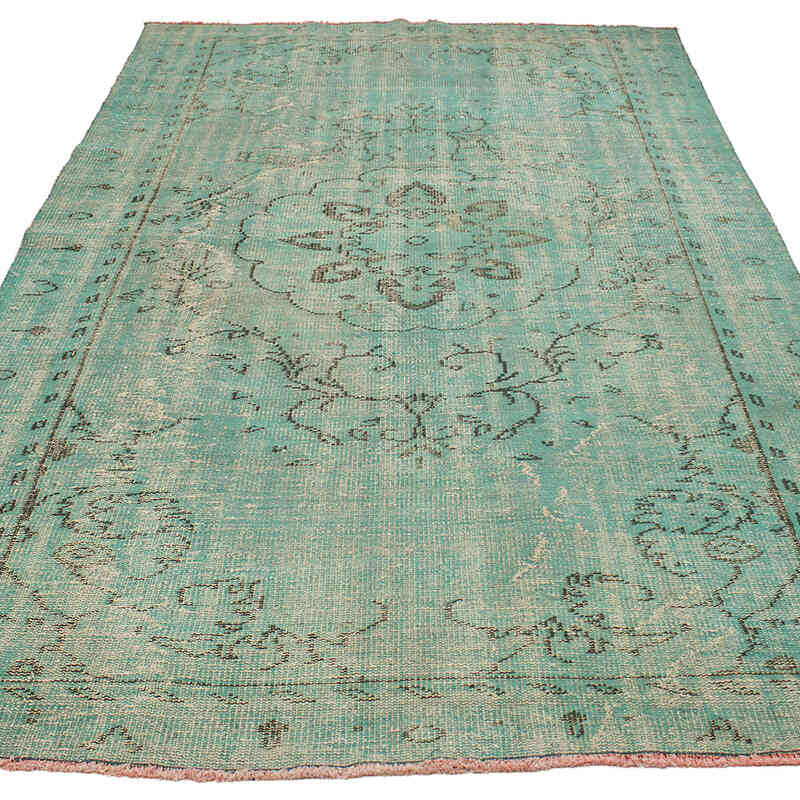 Over-dyed Vintage Hand-Knotted Turkish Rug - 5' 7" x 9' 6" (67" x 114") - K0073142