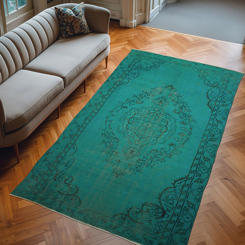 Boyalı El Dokuma Vintage Halı - 163 cm x 293 cm - K0073143