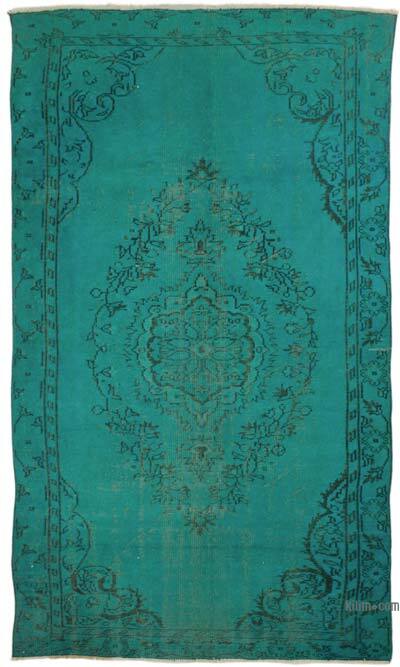 Over-dyed Vintage Hand-Knotted Turkish Rug - 5' 4" x 9' 7" (64" x 115")