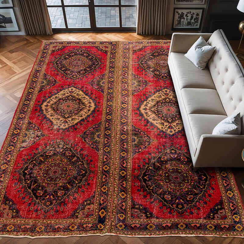 Vintage Turkish Hand-Knotted Rug - 9' 5" x 13' 4" (113" x 160") - K0073178