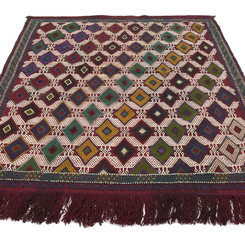 Vintage Anatolian Jijim Rug - 4' 7" x 5' 8" (55" x 68") - K0073197