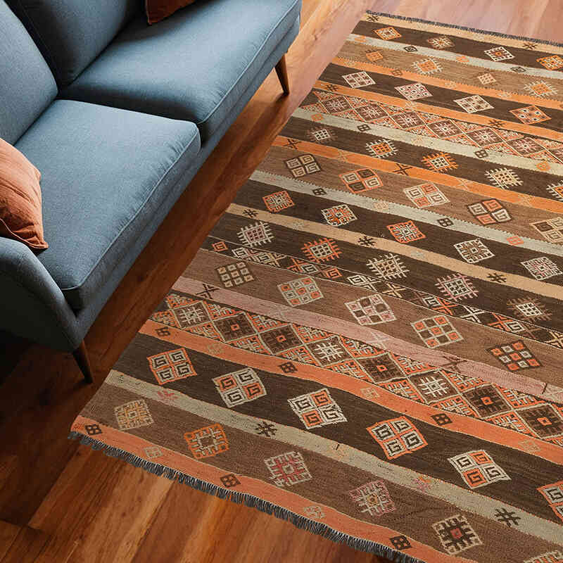 Alfombra Vintage Kilim Turca - 196 cm x 221 cm - K0073228