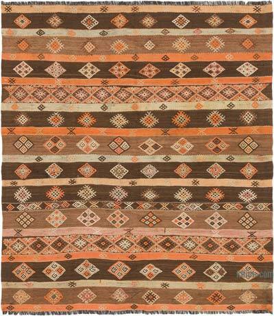 Vintage Turkish Kilim Rug - 6' 5" x 7' 3" (77" x 87")