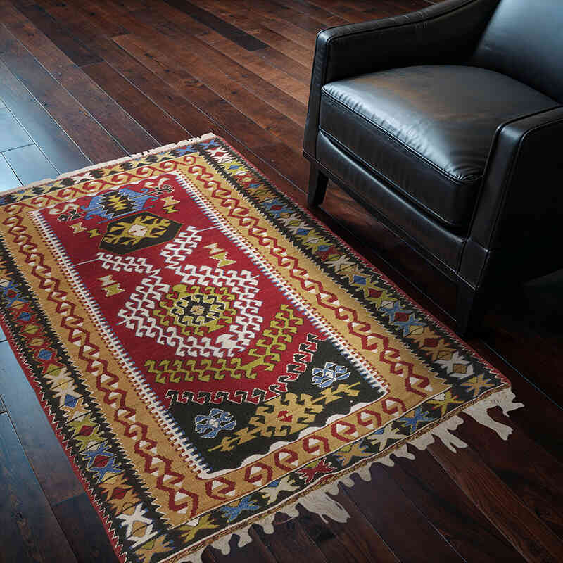 Alfombra Vintage Kilim Turca - 106 cm x 147 cm - K0073230