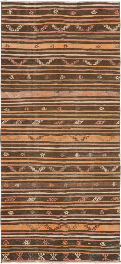 Vintage Turkish Kilim Rug - 5' 1" x 11' 4" (61" x 136")