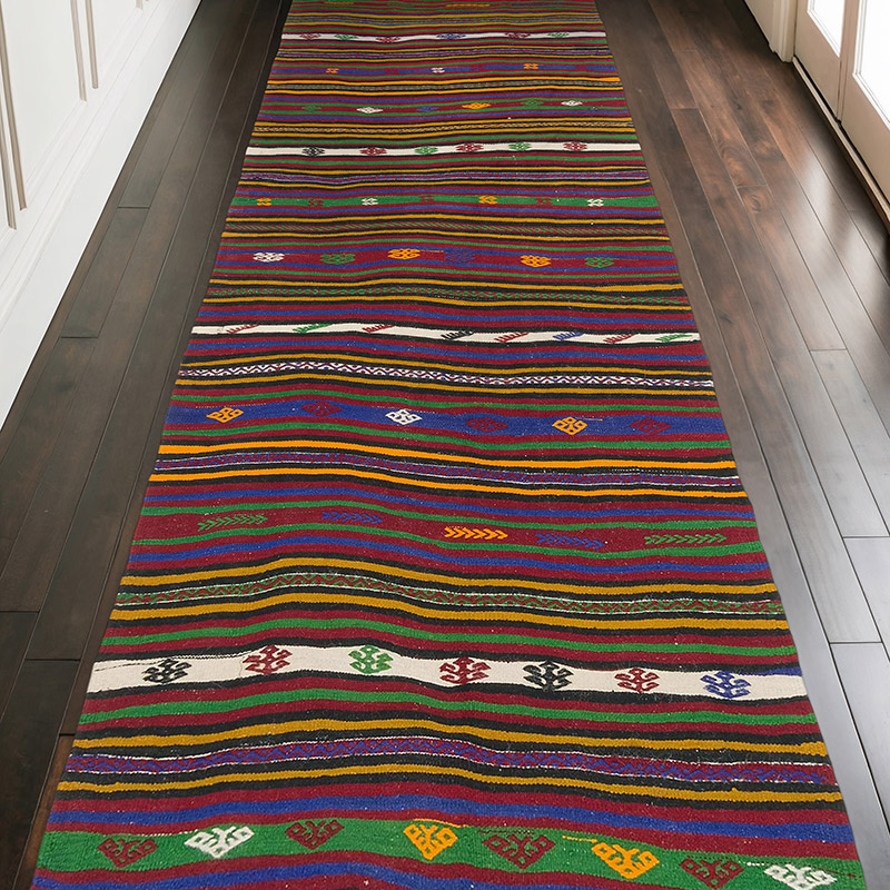 Alfombra Vintage Konya Kilim - 137 cm x 371 cm - K0073233