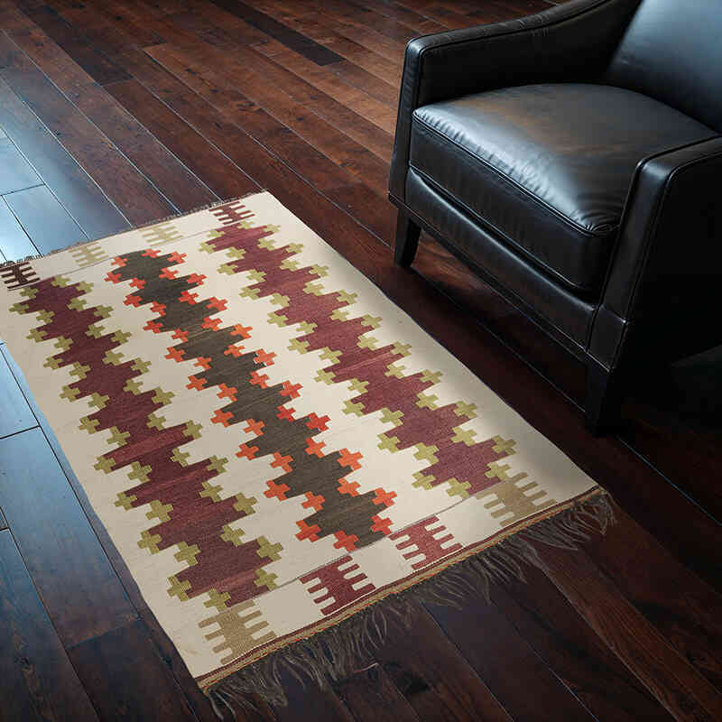 Alfombra Vintage Kilim Turca - 100 cm x 145 cm - K0073242