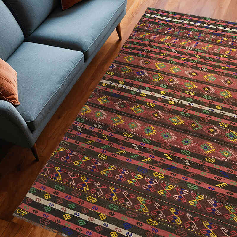 Vintage Turkish Kilim Rug - 6' 4" x 8' 9" (76" x 105") - K0073249