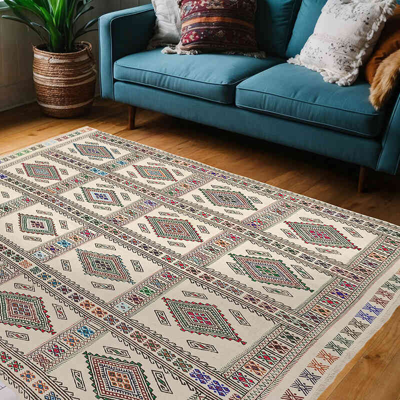 Vintage Anatolian Jijim Rug - 5' 3" x 7' 1" (63" x 85") - K0073289