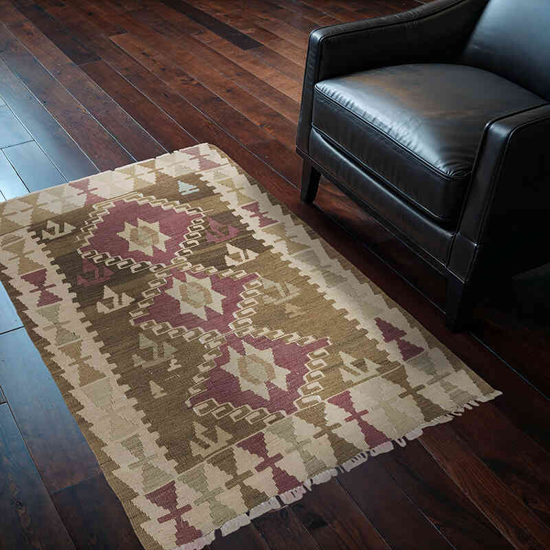 Vintage Turkish Kilim Rug - 2' 11" x 4' 3" (35" x 51") - K0073307