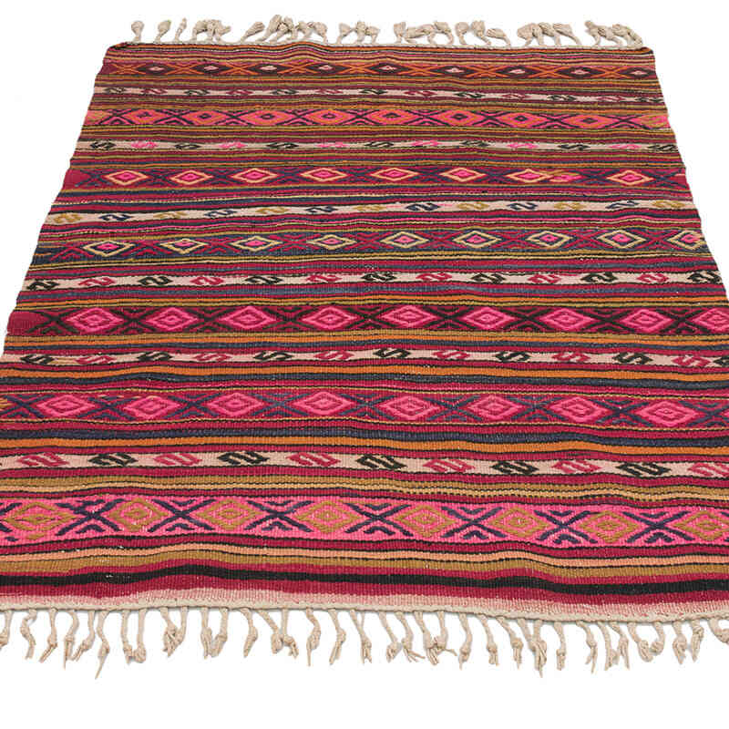 Alfombra Vintage Kilim Turca - 102 cm x 136 cm - K0073315