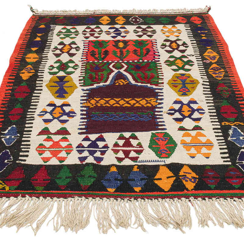 Alfombra Vintage Kilim Turca - 100 cm x 130 cm - K0073319