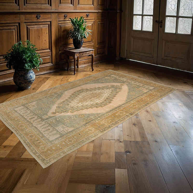 Alfombra Vintage Turca Anudada a Mano - 147 cm x 250 cm - K0073885