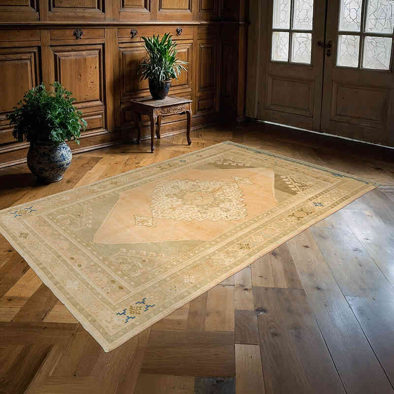 Alfombra Vintage Turca Anudada a Mano - 157 cm x 247 cm - K0073903