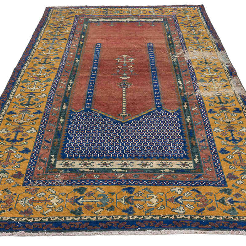 Vintage Turkish Hand-Knotted Rug - 4' 4" x 8'  (52" x 96") - K0073908