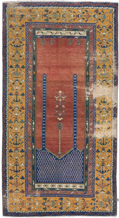 Vintage Turkish Hand-Knotted Rug - 4' 4" x 8'  (52" x 96")
