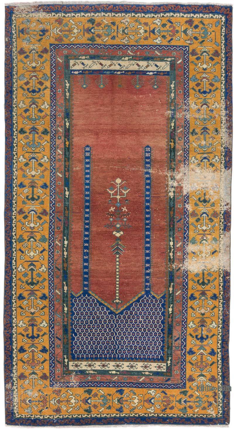 Vintage Turkish Hand-Knotted Rug - 4' 4" x 8'  (52" x 96") - K0073908