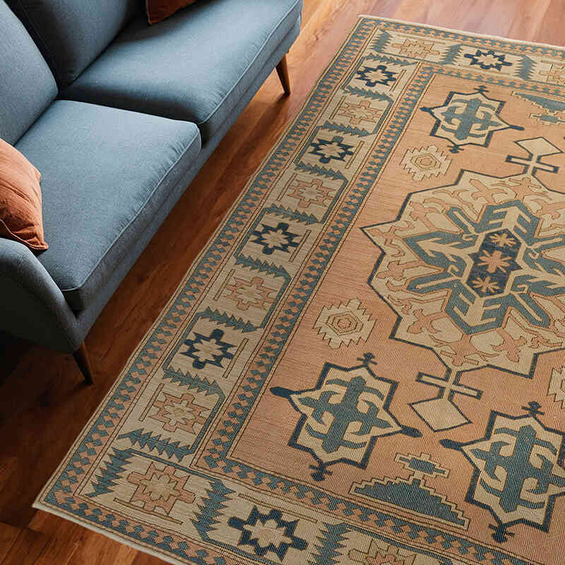 Vintage Turkish Hand-Knotted Rug - 6' 11" x 8' 8" (83" x 104") - K0073910