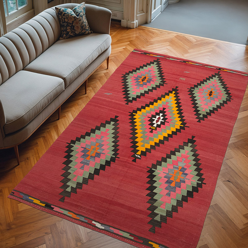 Vintage Mihalic Kilim Rug - 5' 7" x 9' 2" (67" x 110") - K0073969