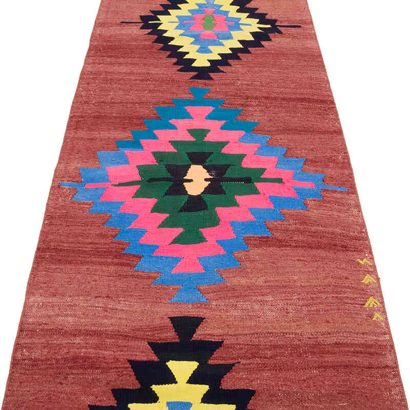 Vintage Manisa Kilim Runner - 2' 9" x 8' 6" (33" x 102") - K0073971