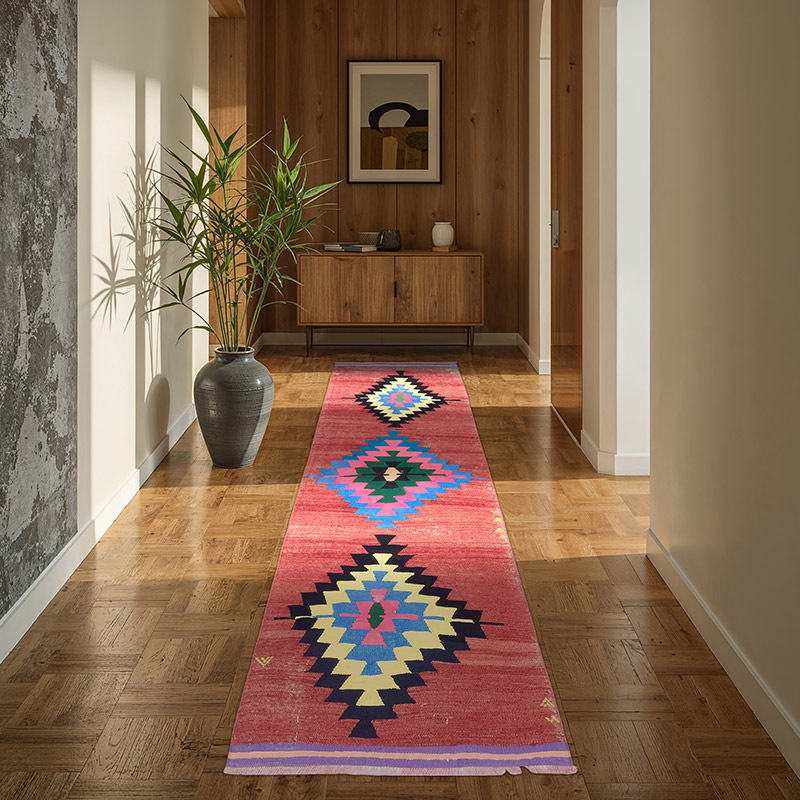 Vintage Manisa Kilim Runner - 2' 9" x 8' 6" (33" x 102") - K0073971