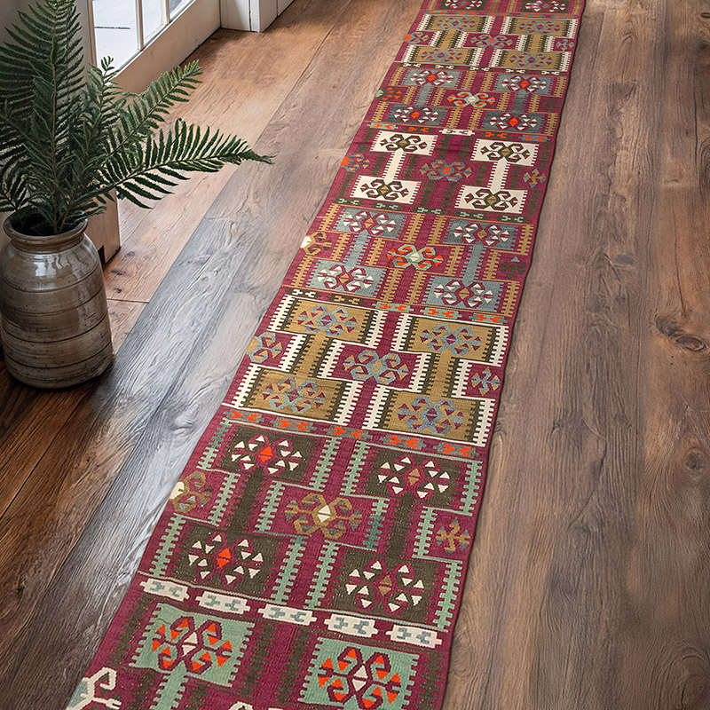 Vintage Kayseri Kilim Runner - 2'  x 12' 6" (24" x 150") - K0073973