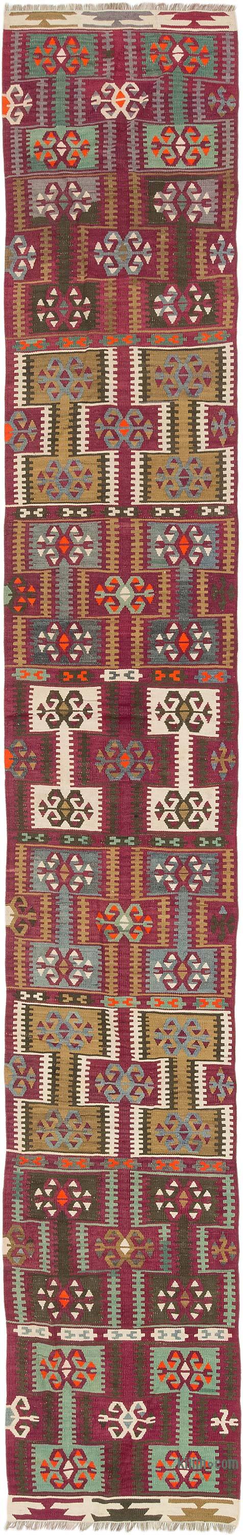 Vintage Kayseri Kilim Runner - 2'  x 12' 6" (24" x 150") - K0073973