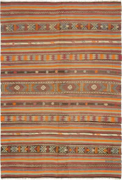Vintage Manisa Kilim Rug - 6' 1" x 8' 10" (73" x 106")