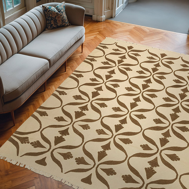 New Handwoven Turkish Kilim Rug - 8' 4" x 9' 10" (100" x 118") - K0074004