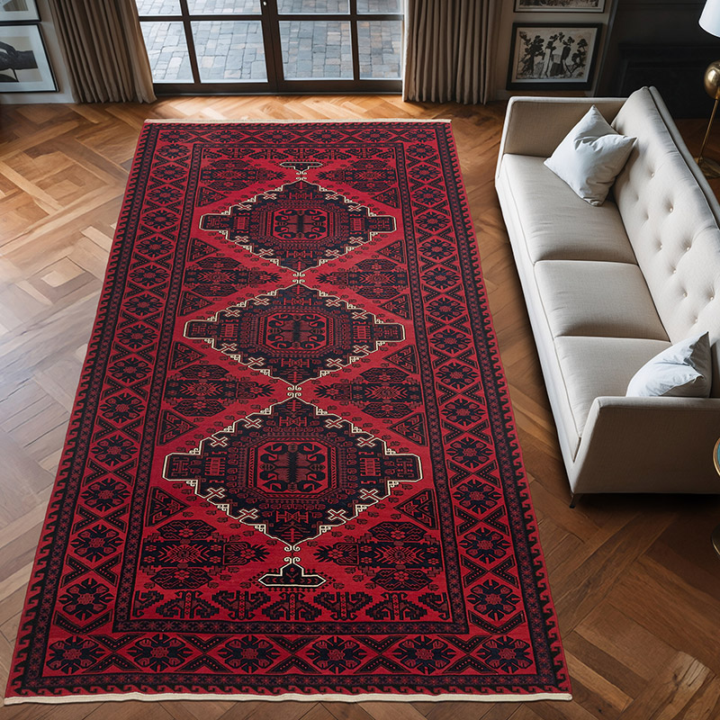 Vintage Caucasian Soumak Rug - 6' 8" x 13' 1" (80" x 157") - K0074023