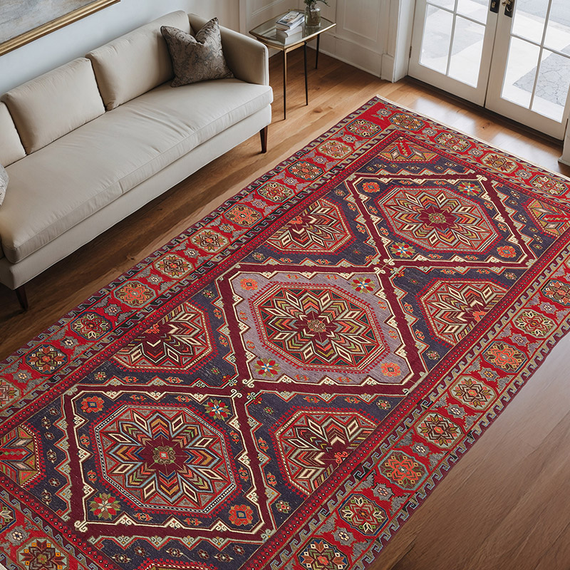 Vintage Caucasian Soumak Rug - 6' 8" x 11' 4" (80" x 136") - K0074024