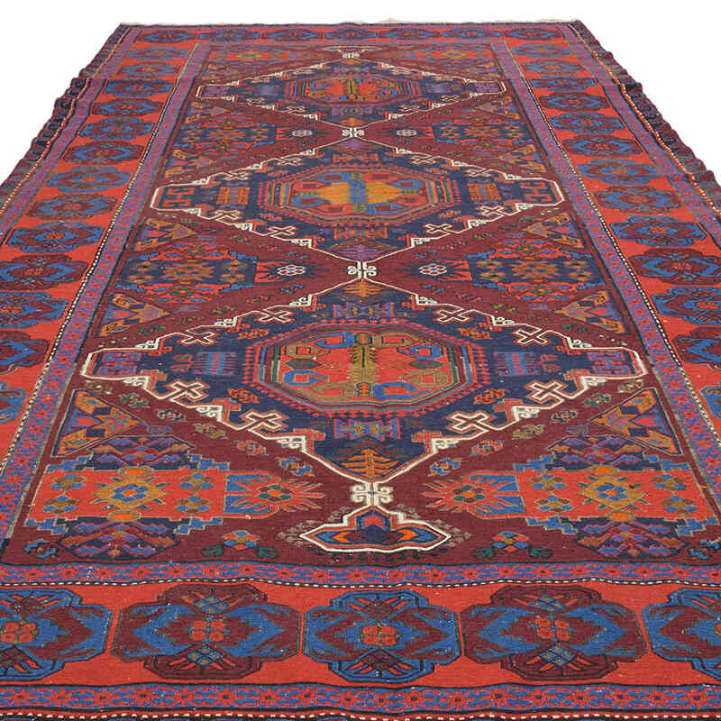 Vintage Kafkas Sumak Kilim - 200 cm x 362 cm - K0074025